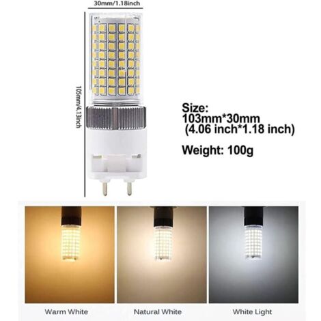 Ampoule à LED G12 16W Blanc Naturel, ampoule maïs bi-pin , 4000K 1600 Lumen Plafonnier Floodlight pour maison rue garage paysage entrepôt, Pack de 4