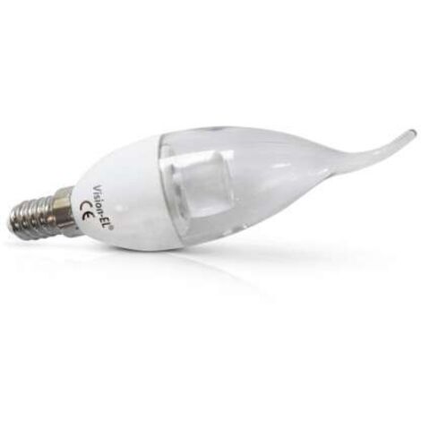 ampoule à led - vision-el - e14 - 6w - 2800k - coup de vent - dimmable - claire - boite