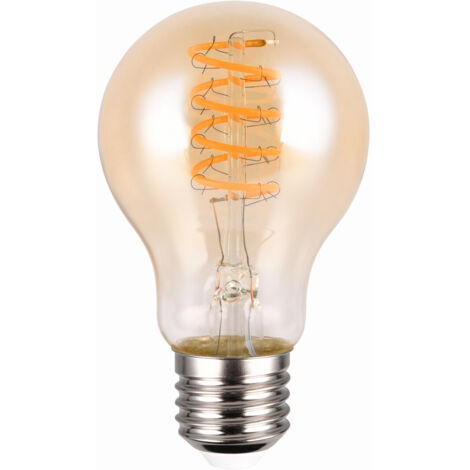 Ampoule, Ampoule led E27 spirale avec variateur Ambre en Verre, TRIO