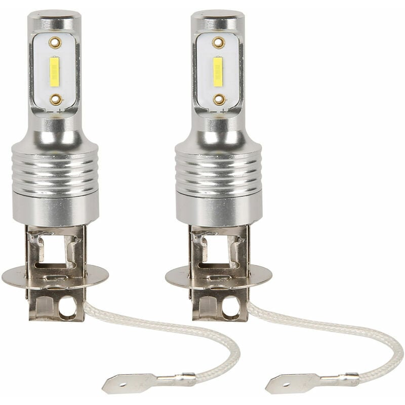 Linghhang - Ampoule Antibrouillard 4Pcs H3 Led, Phare De Voiture, Feu De Conduite Blanc 6500K, 12W / Ampoule - silver