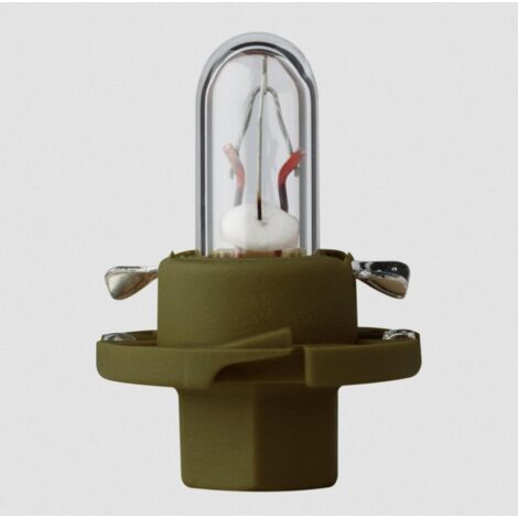 Ampoule avec culot en plastique olive 12V 1.3W BX8.4d Flosser
