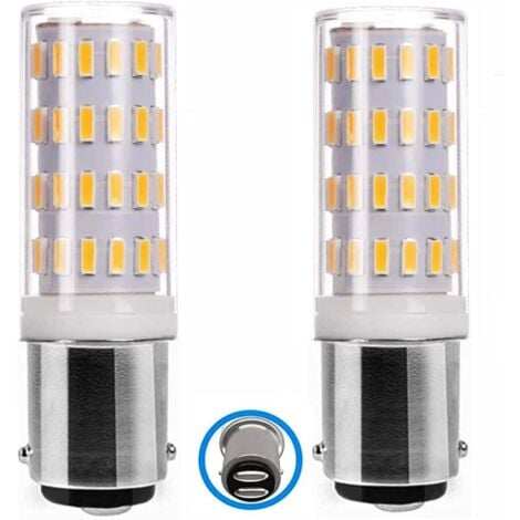 Ampoule Ba15d LED 5W 12V-24V, Baïonnette Double Contact Ampoule, 50W Équivalent Blanc Chaud 3000K, pour Eclairage des équipements basse tension, Lot de 2