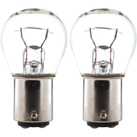 Ampoule BA15D - Lot de 2 - 12V 15W - Transparente - Pour Véhicule Agricole Et Remorque