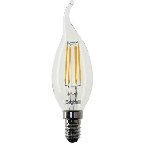 Ampoule Beghelli flamme coup de vent Zafiro LED E14 4W 2700K lumière chaude 56417