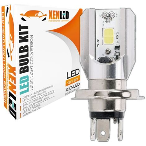 Ampoule Bi-LED H4 M2S - 9-12Vdc - 5000K - 800lms - XENLED - 50W d'éclairage