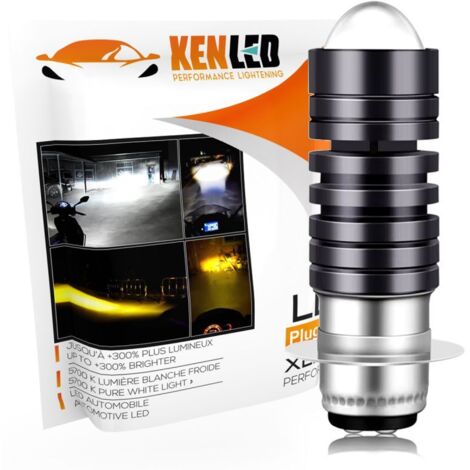 Ampoule Bi-LED P15d Blanc / Jaune 4D-LENS ALTERNÉE - 9-12Vdc - 4000lms - XENLED