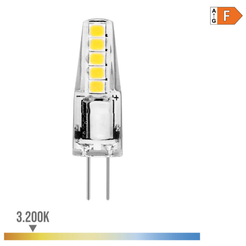 EDM - ampoule silicone bi-pin led G4 12V 2W 180lm 3200K lumière chaude Ø1x3,7cm