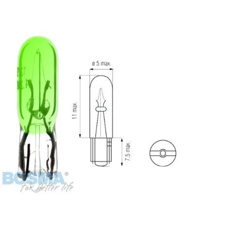 Ampoule BOSMA 12V 1.2W T05 VERT (4414) 10 pcs.