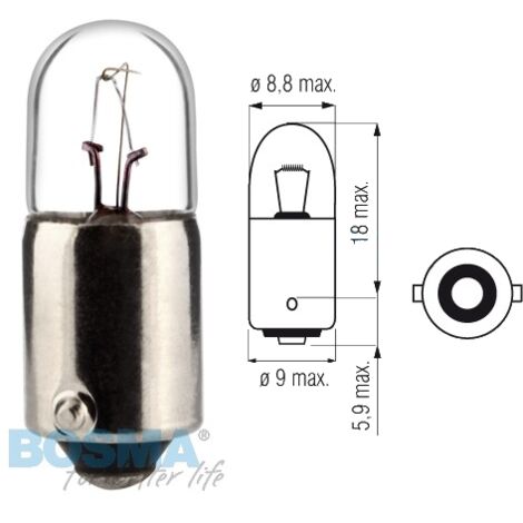 Ampoule BOSMA 12V 3W BA9s (1895) PACK 10 PCS