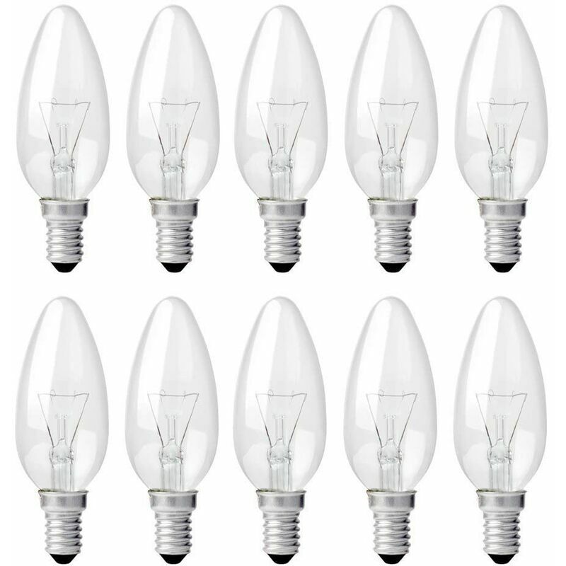 Trimec - Ampoule Bougie Clair E14 40W, Ampoule Incandescence Dimmable, Blanc Chaud 2700K, 400LM, Ampoule Flamme, E14 Ampoules à bougie à vis Edison,
