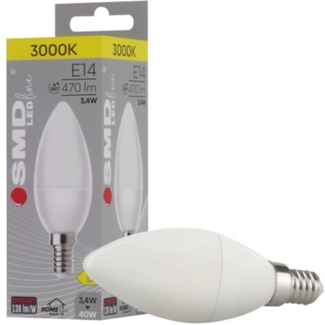 Ampoule bougie LED SMD E14 C37 blanche HOMELINE 0168 - SD-ZAR0168SL