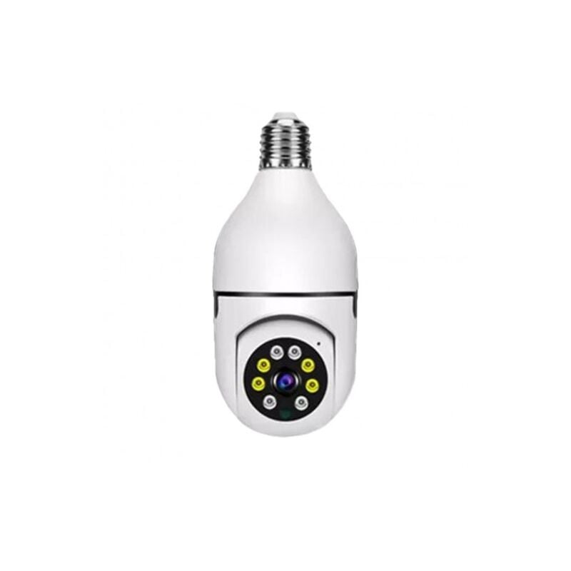 ME - Ampoule caméra wifi intelligente de surveillance vision hd 355° nocturne IP66 audio bidirectionnelle + micro sd 128go
