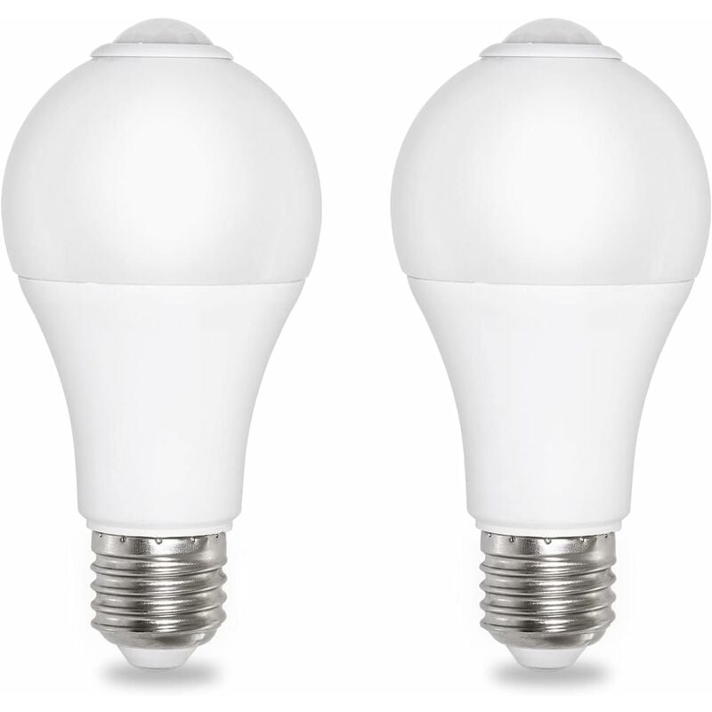 Ampoule Capteur Crépusculaire E27 12W Blanc Froid 6500K 1000lm, ac 220V, 120 degrés, Auto on/off, Ampoule Détecteur de Lumière E27 pour Entrée Jardin