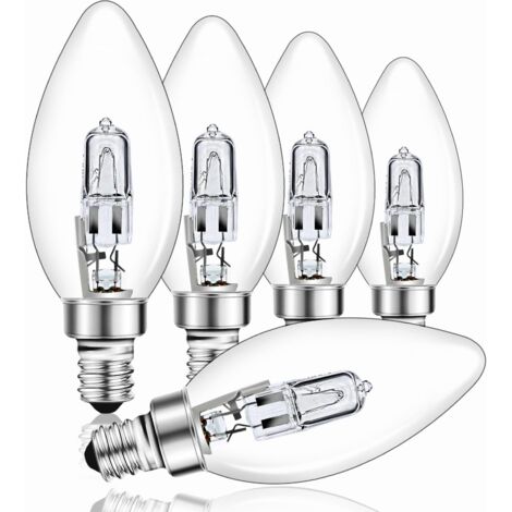 Ampoule Chandelier E14 - C35 Forme Bougie - 28 W - 2700 K Blanc Chaud - Dimmable - 350 Lm - Verre - 35 x 99 mm - Lot de 5