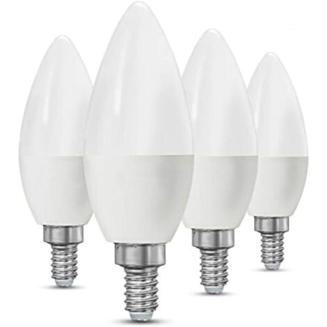 Ampoule chandelier LED 5W E14 (paquet de 6) - Ampoule de bougie LED 6000K pour ventilateurs de plafond, lumières décoratives, AC 165-240V