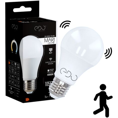 Ampoule connectée MARI LED Sensor E27 11W 4000K neutre 1055lm détecteur de mouvement Edo Solutions