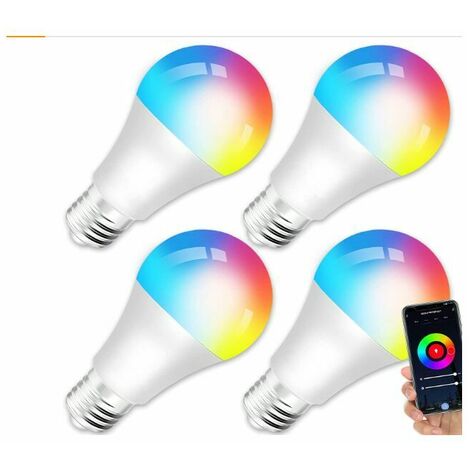 Lot de 4 , Ampoule LED Connectée L530E(4-PACK), Ampoule LED E27 Multicolore  2500K-6500K 8.7W 806Lm, ampoule led compatible avec Alexa et Google Home