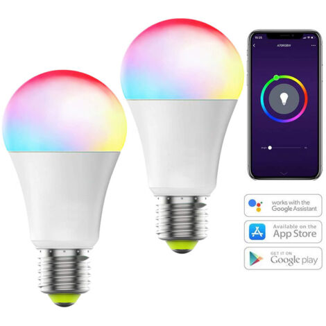 Ampoule Connectée Wifi E27 LED Multicouleurs RGB, Compatible Avec Alexa/Google Home, Ampoule Intelligente Pas Besoin de Hub, 4 PCS [Classe énergétique A+]