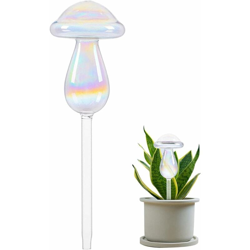 Linghhang - Ampoule d'arrosage automatique des champignons en verre, grande ampoule d'arrosage pour plantes d'intérieur et d'extérieur, pile