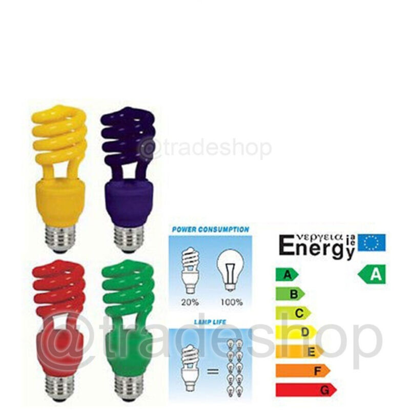 Energy Resparking Lampadina Colorata 13w Blu Rossa Giallde E14 E27
