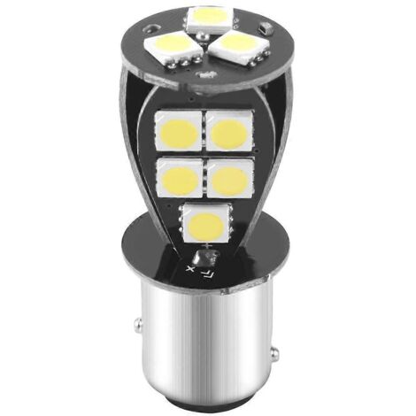 Ampoule de feu stop arrière LED blanche 1157 P21W BAY15D 5050 18 SMD