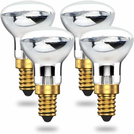 Ampoule de Lampe à Lave 25W E14 R39 Blanc Chaud Ampoule à Réflecteur Blanc Chaud SES Petite vis Edison Ampoule à Incandescence Projecteur (Paquet de 4)
