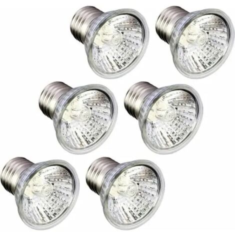 Ampoule de lampe UVA UVB 75W pour reptiles, tortues, lézards, serpents, bain de soleil, lot de 6 [environ]