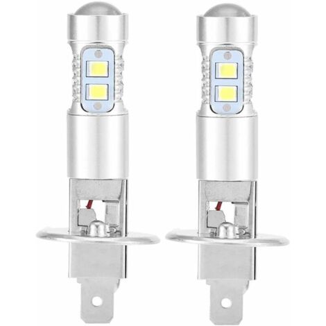 Ampoule de phare, H1 6000K Ultra blanc 100W Kit d'ampoule de phare LED feux de croisement, paquet de 2
