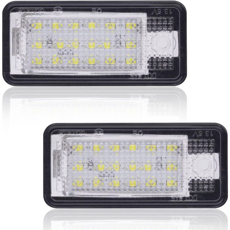 Tigrezy - Ampoule de plaque d'immatriculation led super lumineuse, 6000 k xénon blanc 18SMD, 2 pièces éclairage de plaque d'immatriculation led pour
