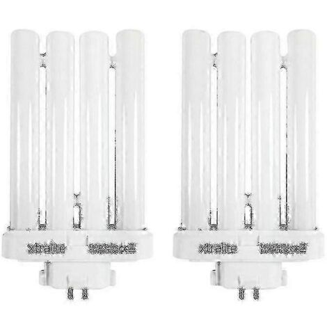 Ampoule de rechange Xtralite 27 W lumière du jour pour lampes de lecture haute vision, tube quadruple 4 broches GX10Q-4 (6 500 K, lot de 2)
