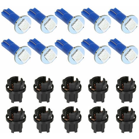 BEAUY 10x Ampoule LED Compteur Tableau DE Bord B8-5D T5 Lampe avec Support  Bleu Tuning Auto Voiture Lumiere