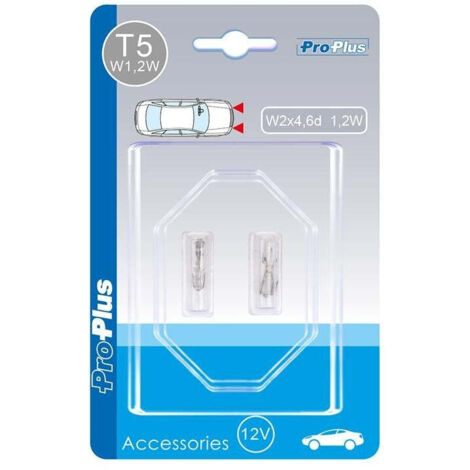 Ampoule de voiture 12v 12w t5 w2x46d 2 pieces sous blister