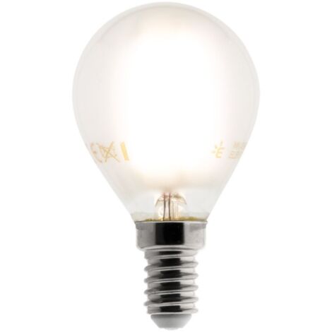 Ampoule déco dépolie filaments LED sphérique E14 - 4W - Blanc chaud - 400 Lumen - 2700K - A++ - Zenitec