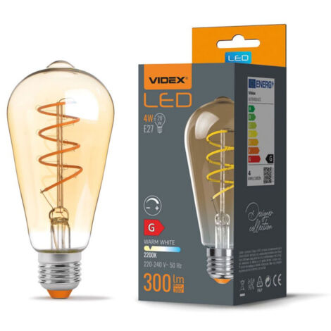 Ampoule déco dimmable ambre ST64 4W E27 2200K Videx