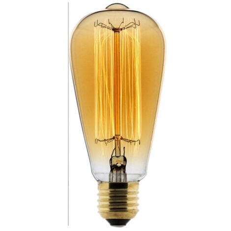 Ampoule déco filament carbone Edison 25W E27 2700K - Blanc chaud - Zenitech