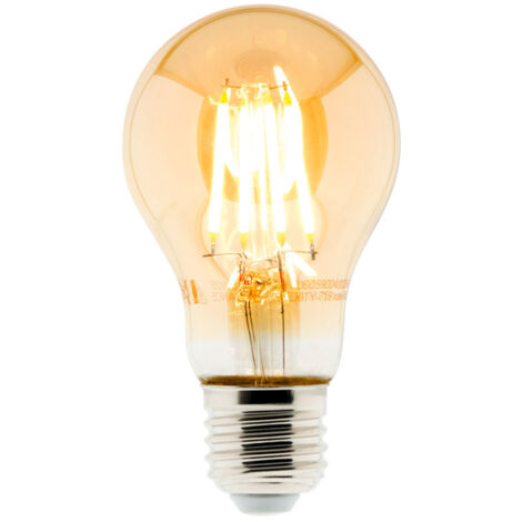 Ampoule déco filament LED ambrée 4W E27 2500K - Zenitech