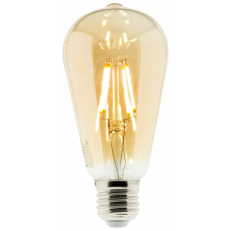 Ampoule D&eacute;co filament LED ambr&eacute;e 4W E27 400lm 2500K - Edison 