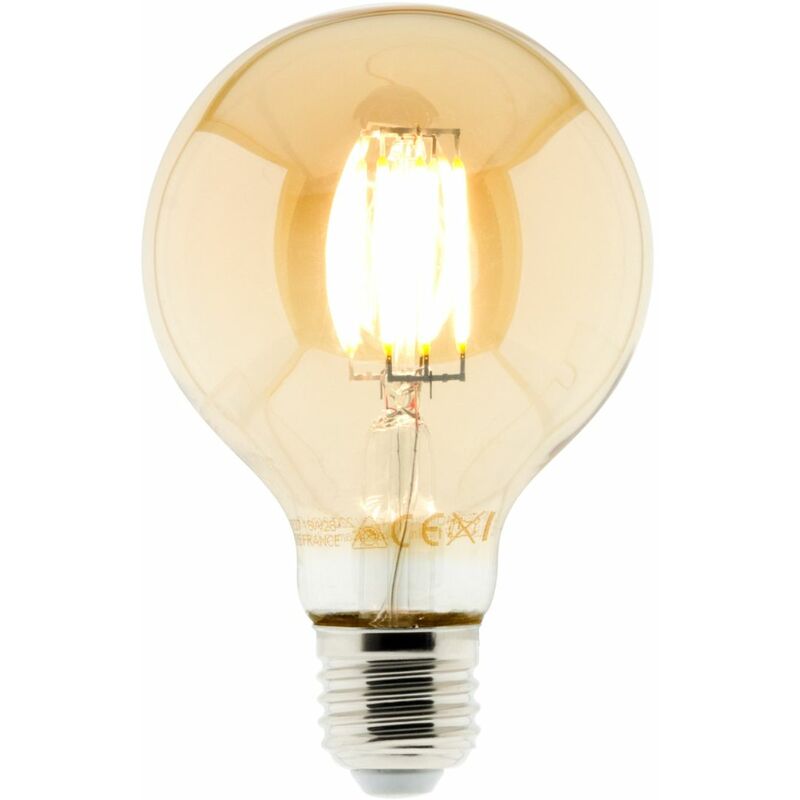Ampoule D&eacute;co filament LED ambr&eacute;e 6W E27 720lm 2500K - Standard 