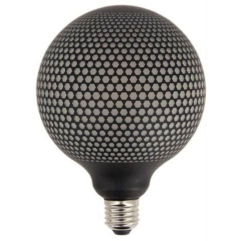 Xanlite - Ampoule Déco LED Filament, Aspect Point Noir, G125, culot E27, 6W cons. 1800K Blanc Chaud - RFDEB125GRAPHRO