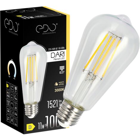 Ampoule décorative à filament DARI LED 11W E27 3000K 1521lm EDO777626 EDO Solutions