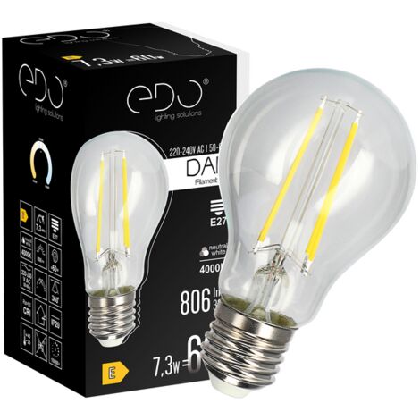 Ampoule décorative à filament DARI LED 7,3W E27 4000K 806lm EDO777629 EDO Solutions