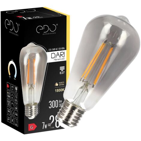 Ampoule décorative à filament DARI LED 7W E27 1800K 300lm EDO777623 EDO Solutions