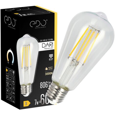 Ampoule décorative à filament DARI LED 7W E27 3000K 710lm EDO777625 EDO Solutions
