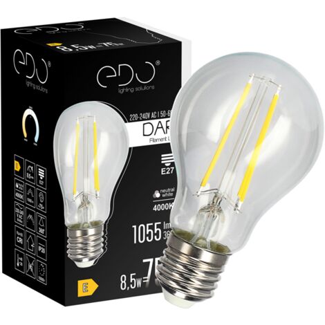 Ampoule décorative à filament DARI LED 8,5W E27 4000K 1055lm EDO777630 EDO Solutions