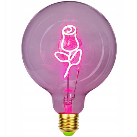 AMPOULE DÉCORATIVE XXL Rose CADEAU E27 Saint Valentin FÊTES Anniversaire ANNIVERSAIRE