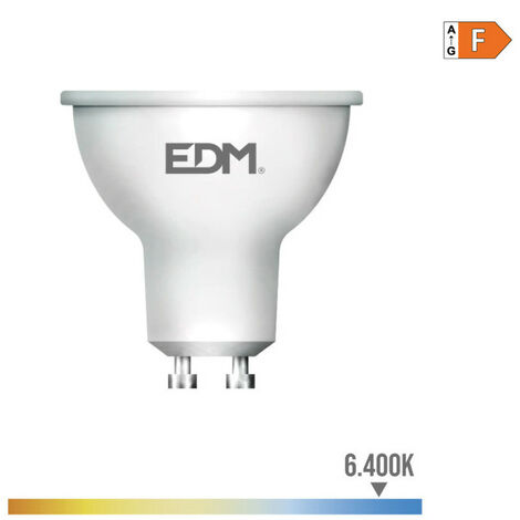 Ampoule Dichroïque Led Gu10 8w 600lm 6400k Lumière Froide 120° ø5x5,5cm Edm