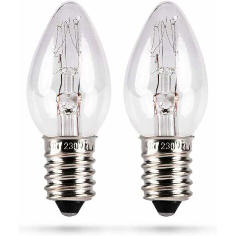 Ampoule E14 - 7 W - 40 Lm - 230 V - Pour Veilleuse Lampe En Cristal De Sel Lampe En Pierre De Sel Vitrine Machine À Coudre - Lot De 2