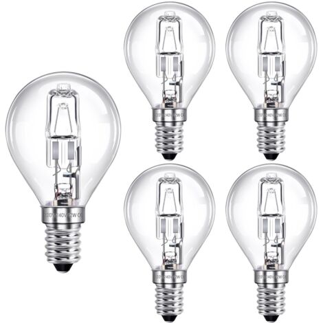 Ampoule E14 G45 Blanc Chaud 2700K 230V 4 2W, 45MM Globe Clair Ampoule G45 E14 pour Lustre, Plafonnier, Lampadaire, Lot de 5