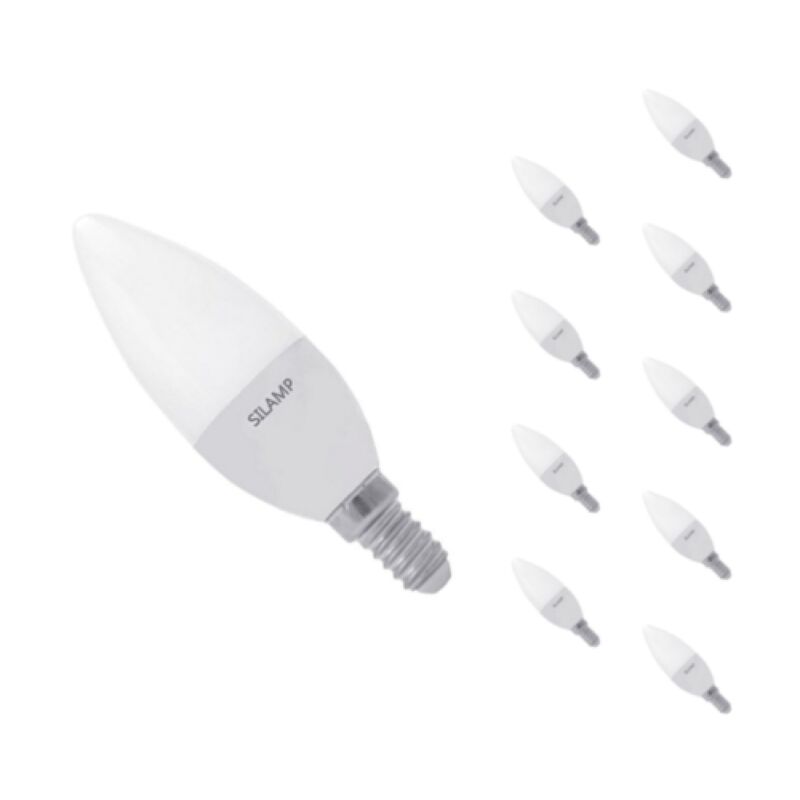 Ampoule LED E14 8W 220V C37 180° (Pack de 10) - Blanc Neutre 4000K - 5500K - SILAMP Ampoule LED E14 8W 220V C37 180° (Pack de 10) - Blanc Neutre 4000K - 5500K - SILAMP
