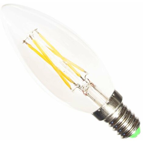 Ampoule E14 LED Filament 6W 220V C35 COB 360° Bougie - Blanc Neutre  - SILUMEN